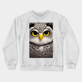 Owl emoji cute fluffy big eyed bird Crewneck Sweatshirt